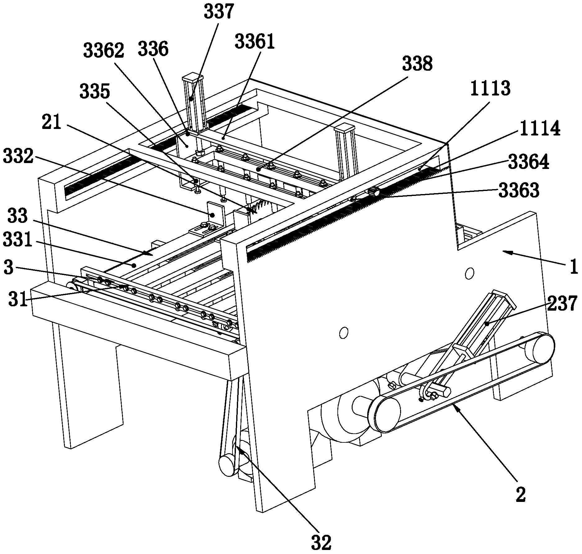 Safe type timber cutting machine with multiple cutting saw blades