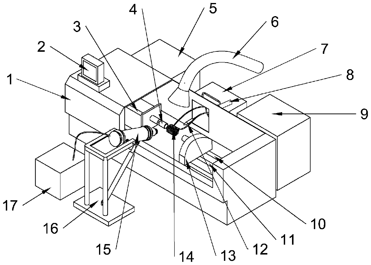 Device for high-frequency induction cladding with assistance with ultrasonic vibration and working method for device