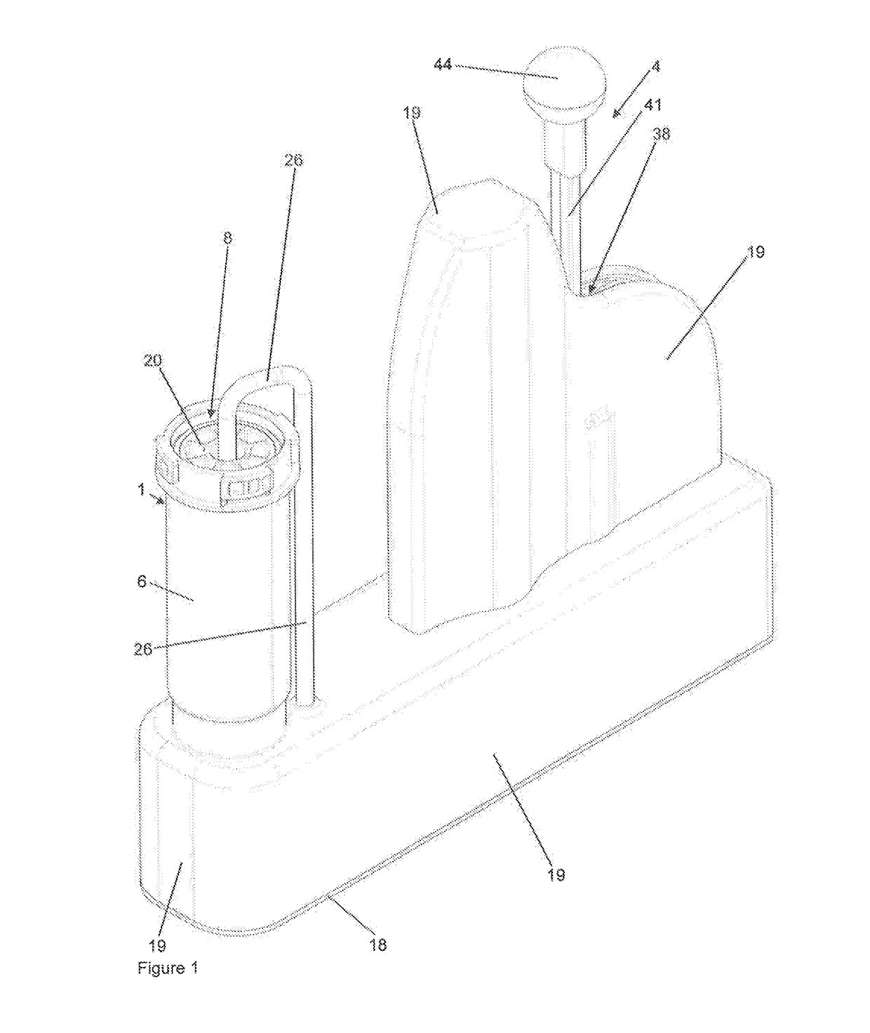 Vacuum mixing device with operating element, pressure pump, and vacuum pump for mixing  polymethylmethacrylate bone cement