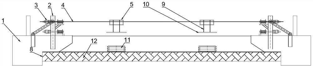 Piezoelectric conduit, prestressed tendon pre-tensioning bending device, and prestressed tendon pre-tensioning bending construction method