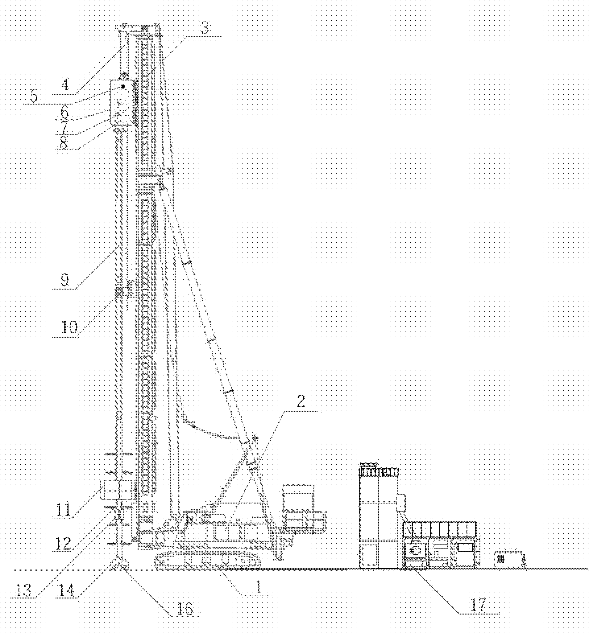 Five-axis cement-soil mixing pile device and construction method