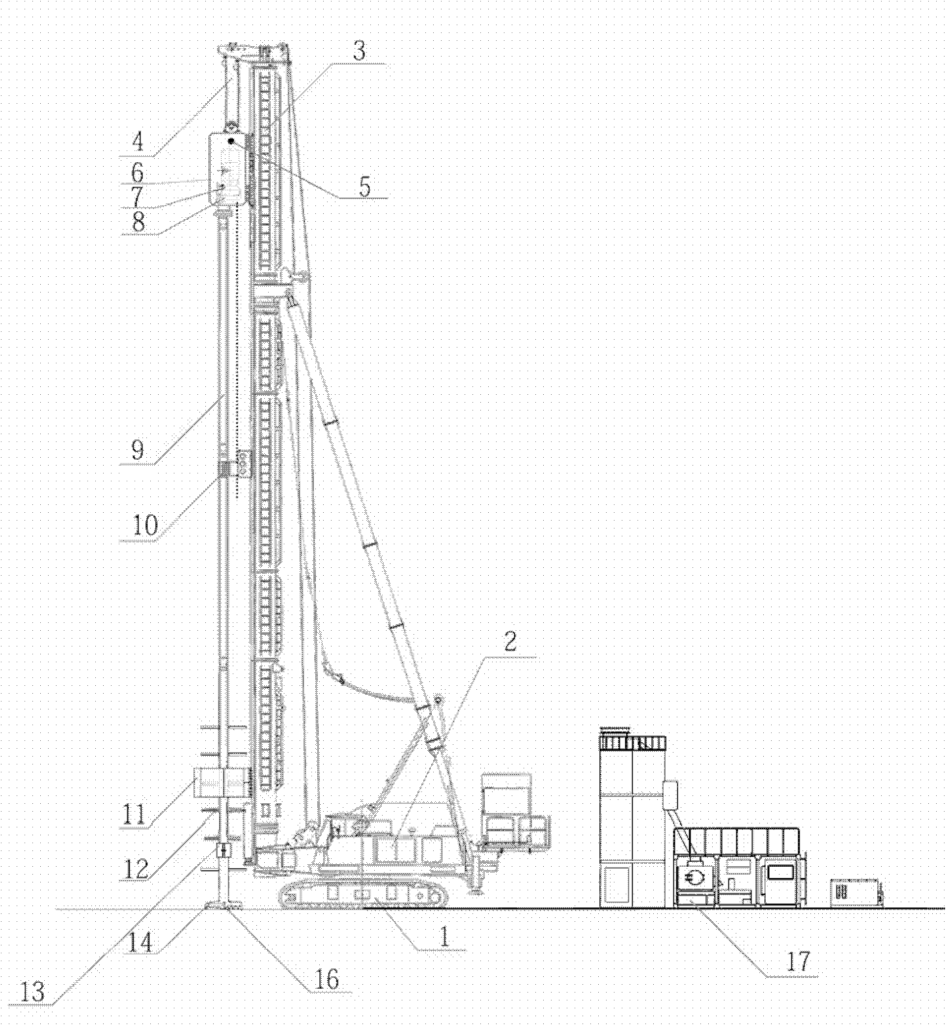 Five-axis cement-soil mixing pile device and construction method