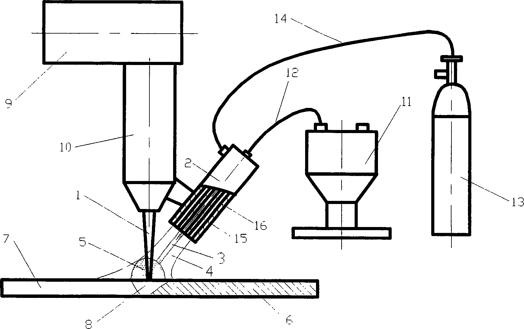 Aluminium alloy laser welding method by powder reinforced absorption