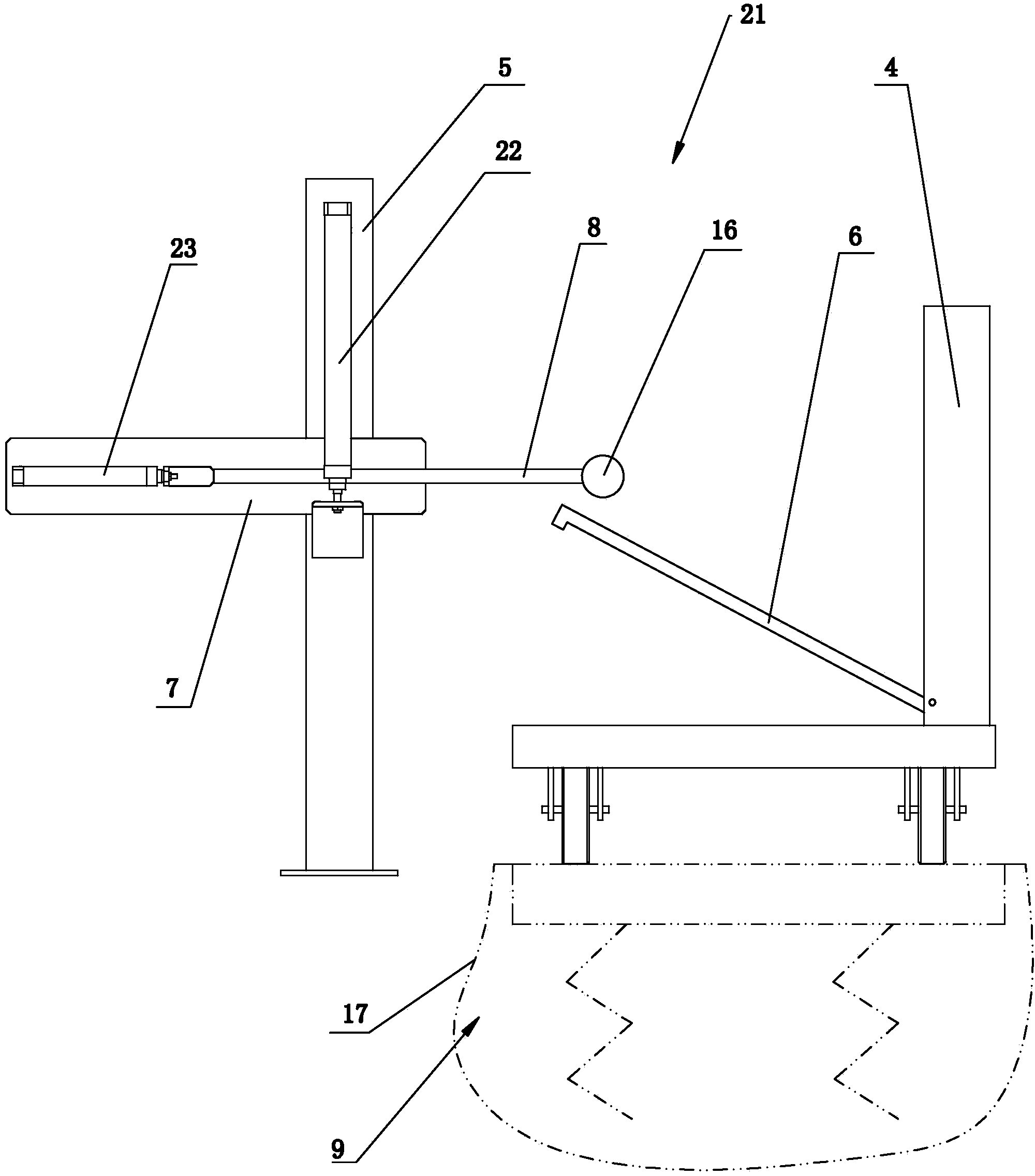 Turning device for tread storage book truck