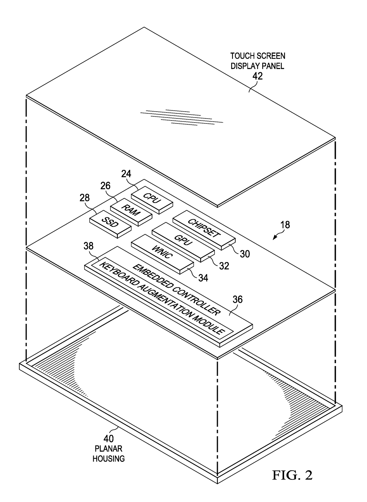 Information handling system hybrid keyboard