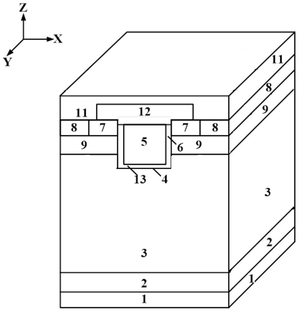 A trench-gate dmos device with a dielectric barrier