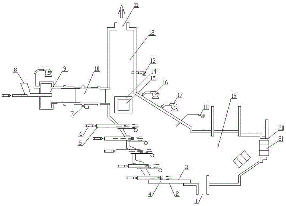 Water-cooled-wall multi-stage stair type incinerator