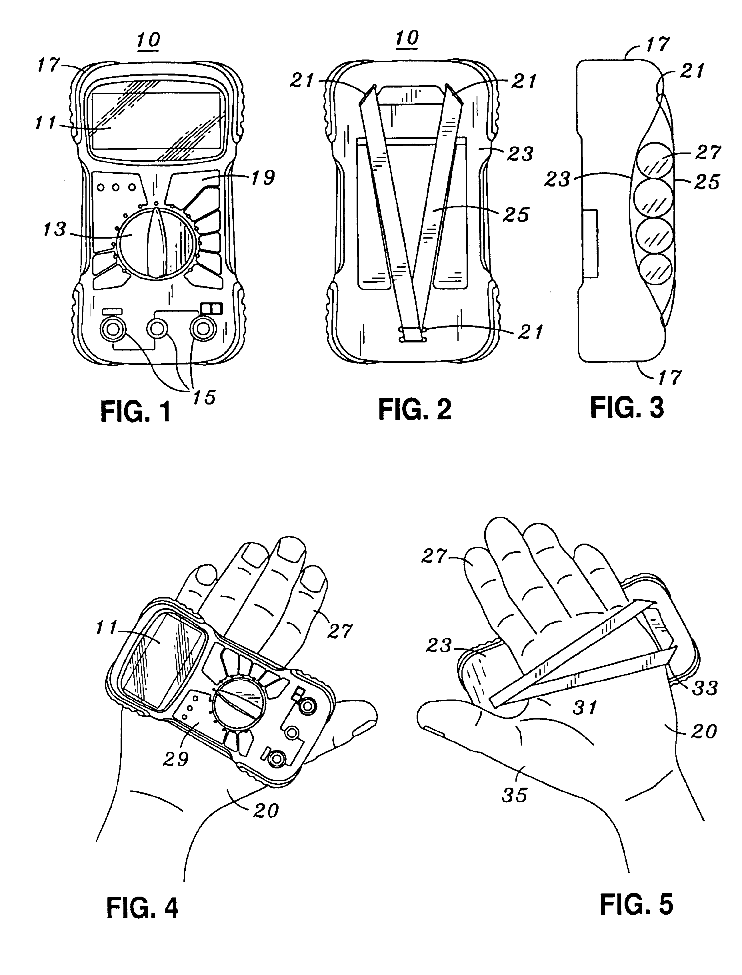 Hand mounted testing meter