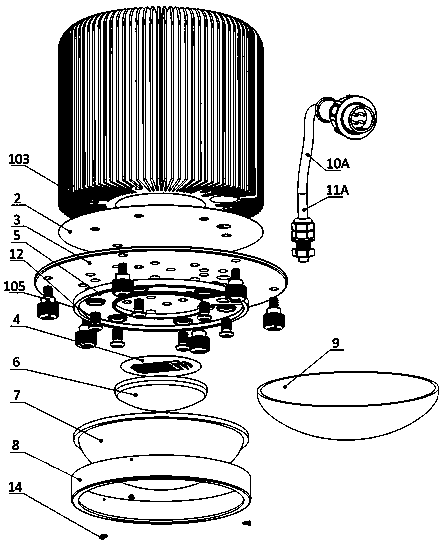 LED lighting lamp with mounting interface support combined component