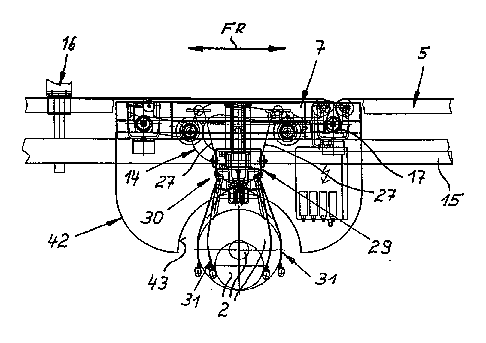 Transport apparatus for removal of bobbins