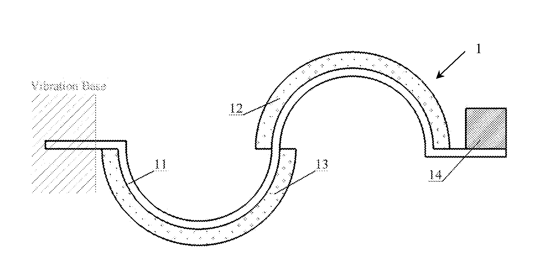 Half-tube array vibration energy harvesting method using piezoelectric materials