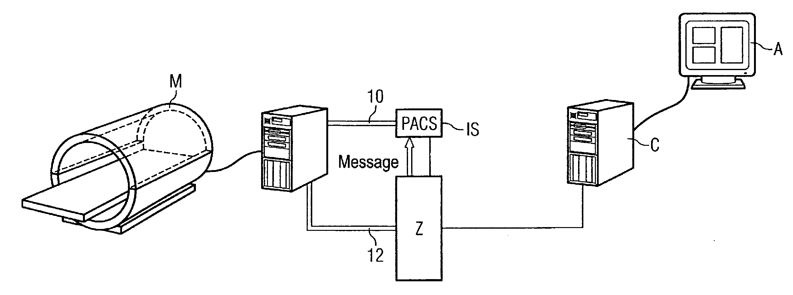 Method and system for provision of image data from a server to a client