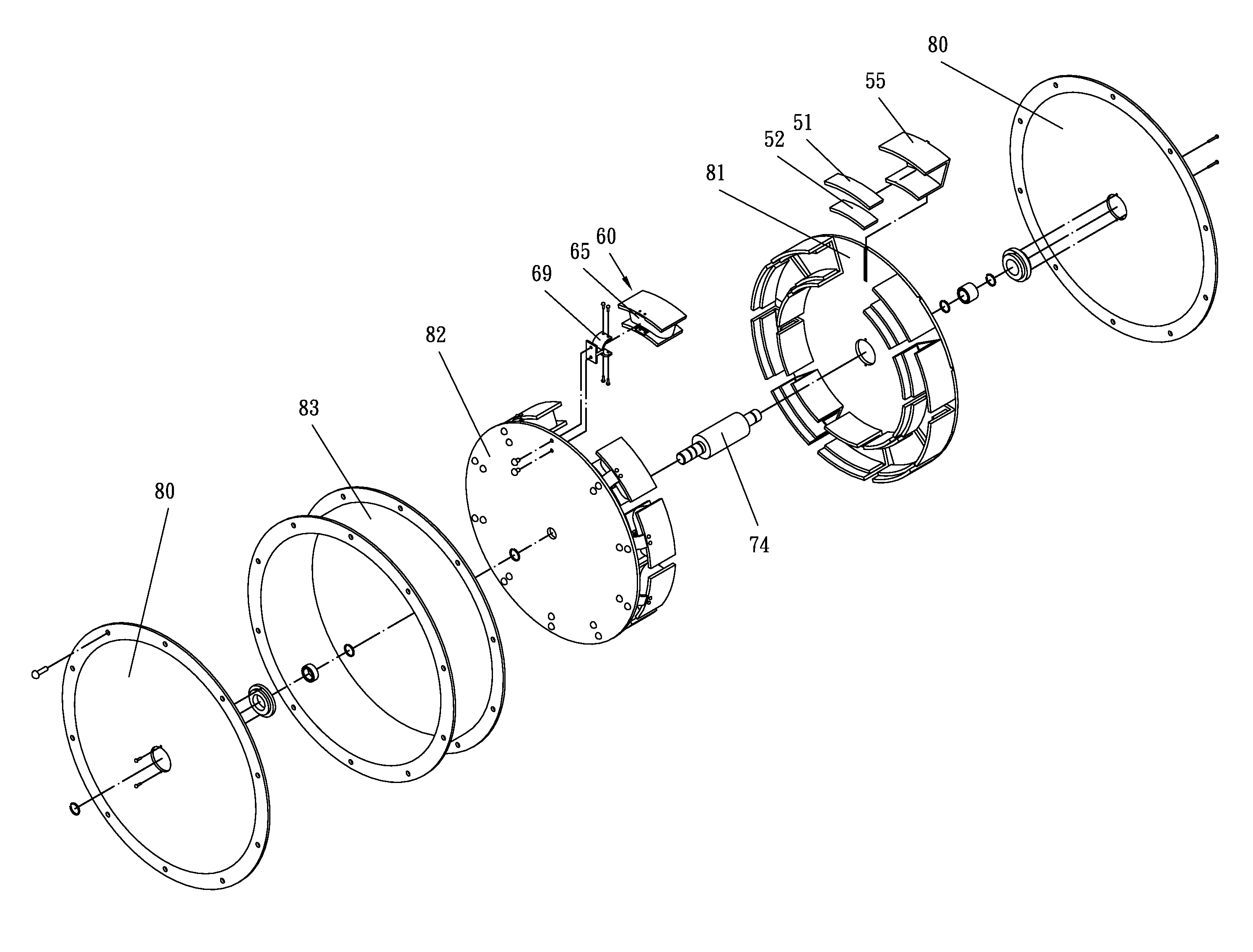 Brushless electric machine