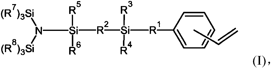 Elastomeric copolymers based on [bis(trihydrocarbylsilyl)aminosilyl]-functionalized styrene and their use in the preparation of rubbers