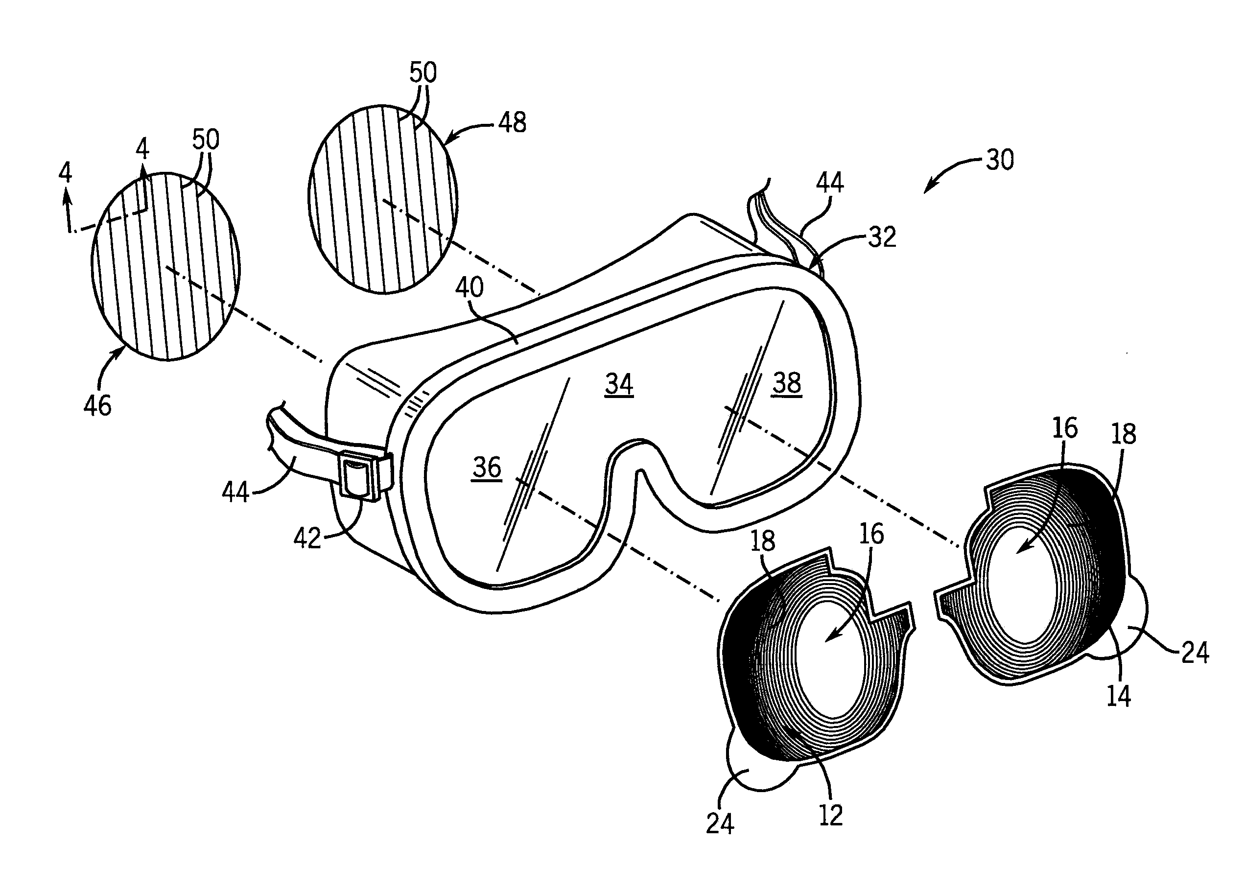 Viewing device for simulating impairment and reducing peripheral vision