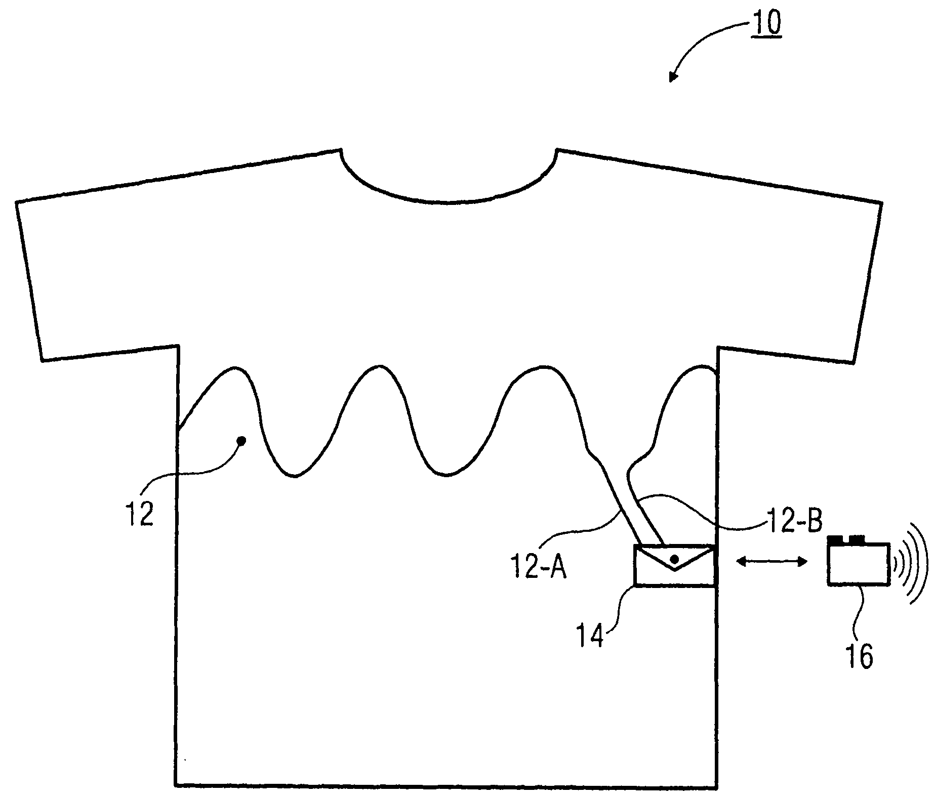 Clothing article for detecting breathing movement