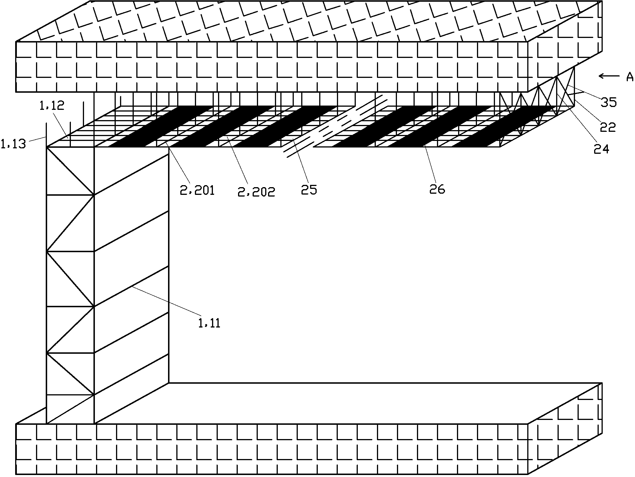 Flexible hanging self-expansion operating platform and construction method