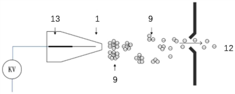 Nanoliter spray-FTICR-MS analysis method and device for organic matters dissolved in environmental solid sample