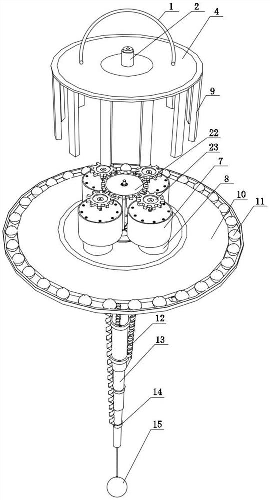 Layered water sampling and filtering integrated device and water sampling method