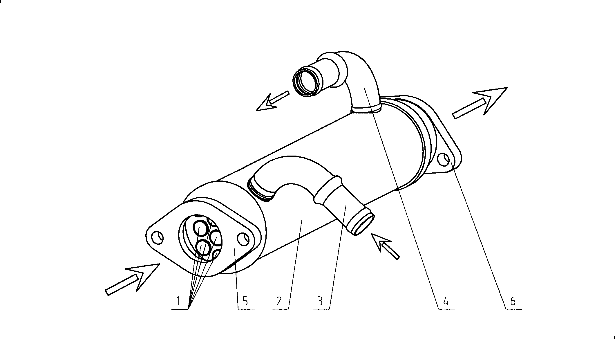 Two stage hot pipe EGR cooler