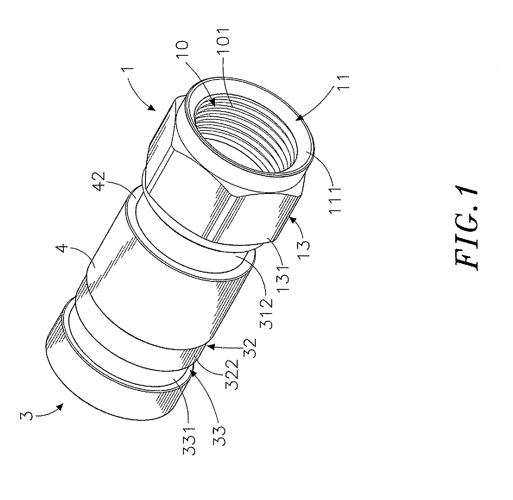 Electrical signal connector having a locknut, core tube, elastic cylindrical casing, and barrel for quick connection with a coaxial cable