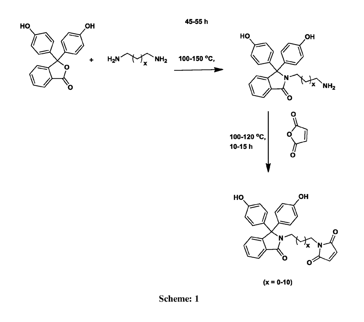 Bisphenols containing pendant clickable maleimide group and polymers therefrom