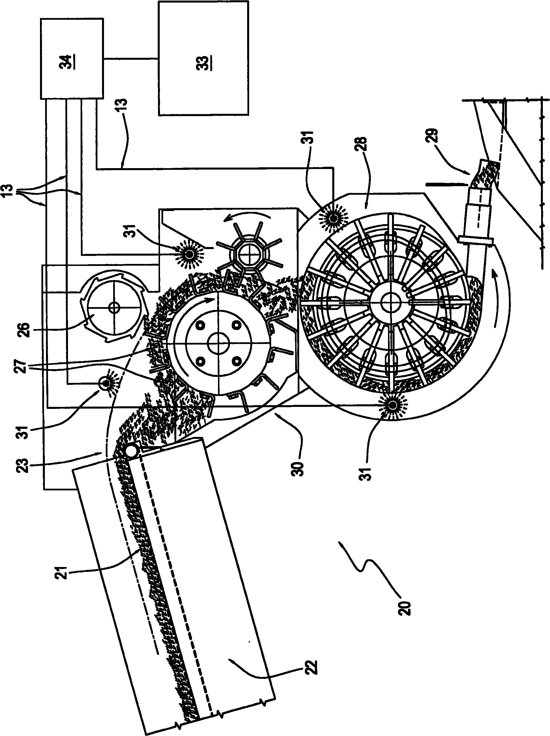 A flushing device in machines for manufacturing single pouches of cohesionless material and in systems for portioning and packaging tobacco molasses