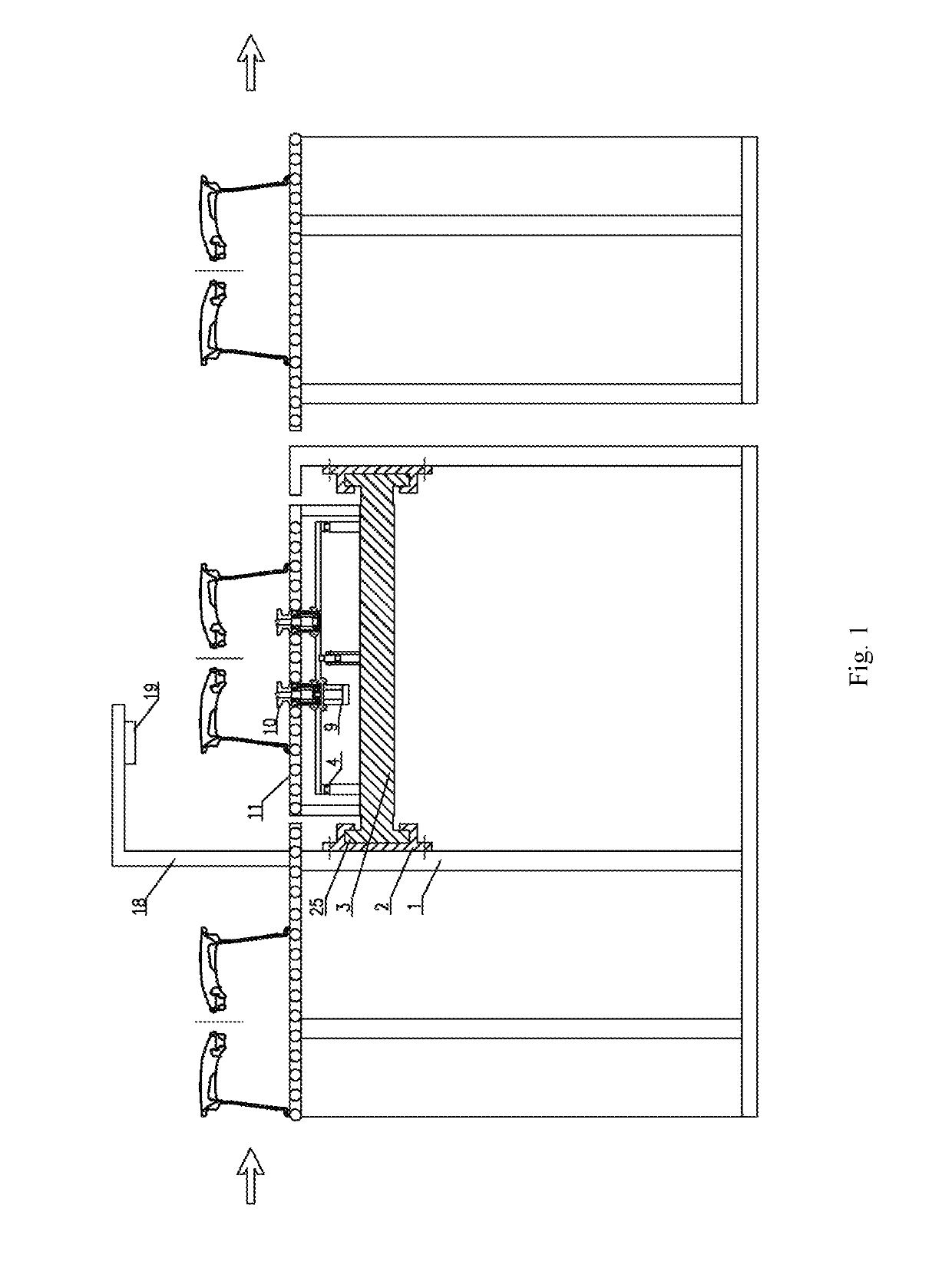 Wheel conveyance device or stations, wheel positioning and clamping system for a printing device