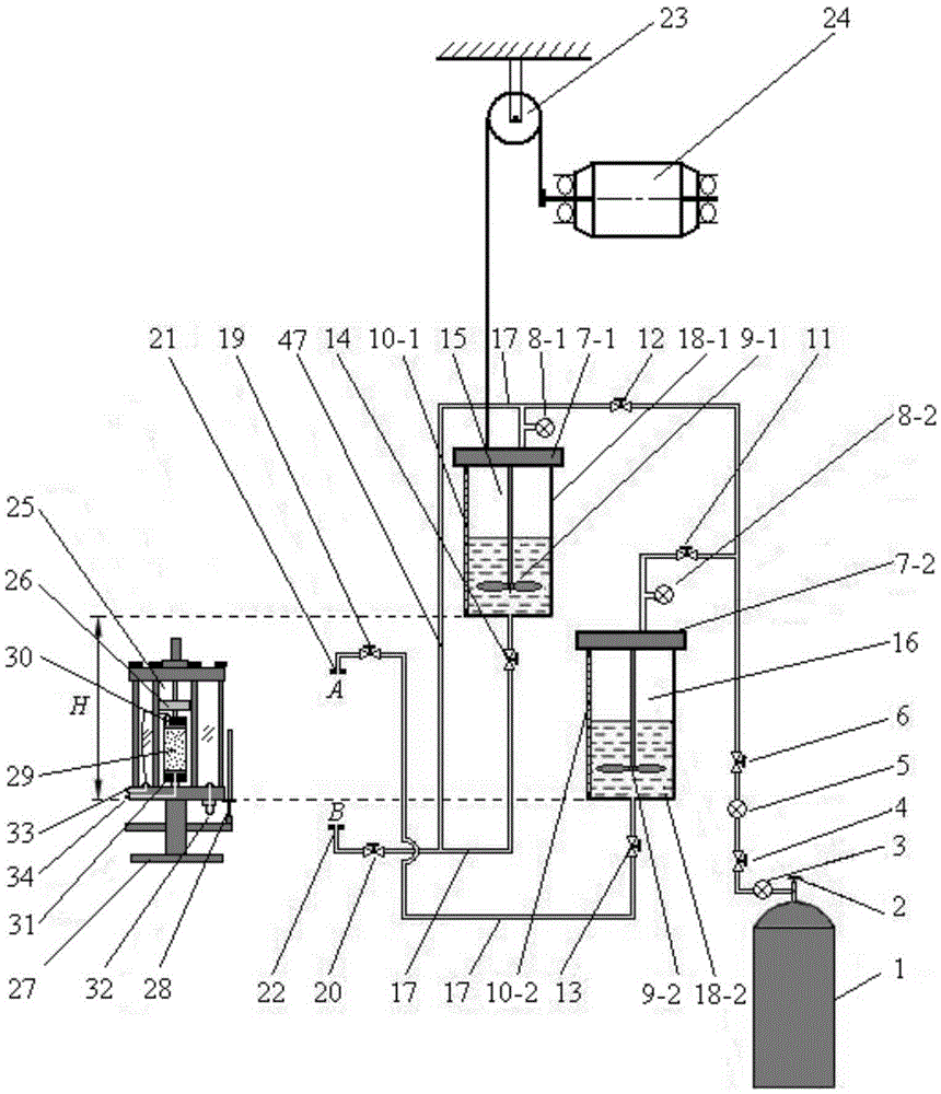 High-pressure dissolved air saturation test device and its application in artificial preparation of air-bearing soil samples