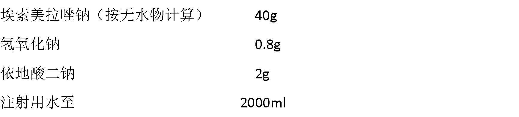 Preparation of injection esomeprazole sodium