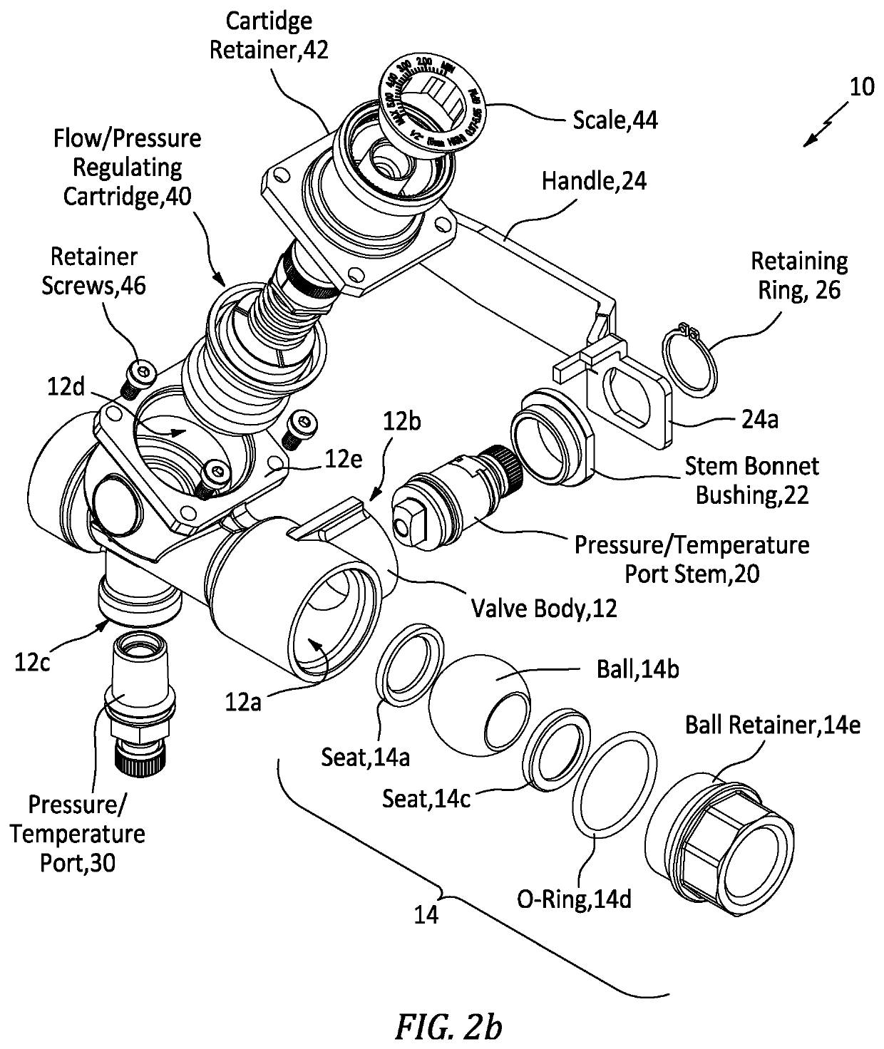 Flow rate scale field calibration for balancing valve