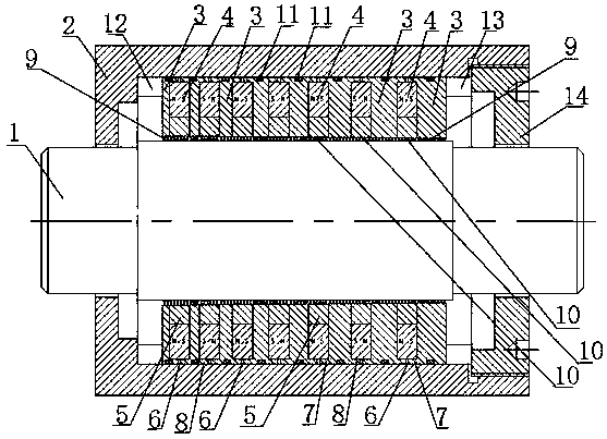 Reciprocating sealing device for hydraulic cylinder magnetic fluid