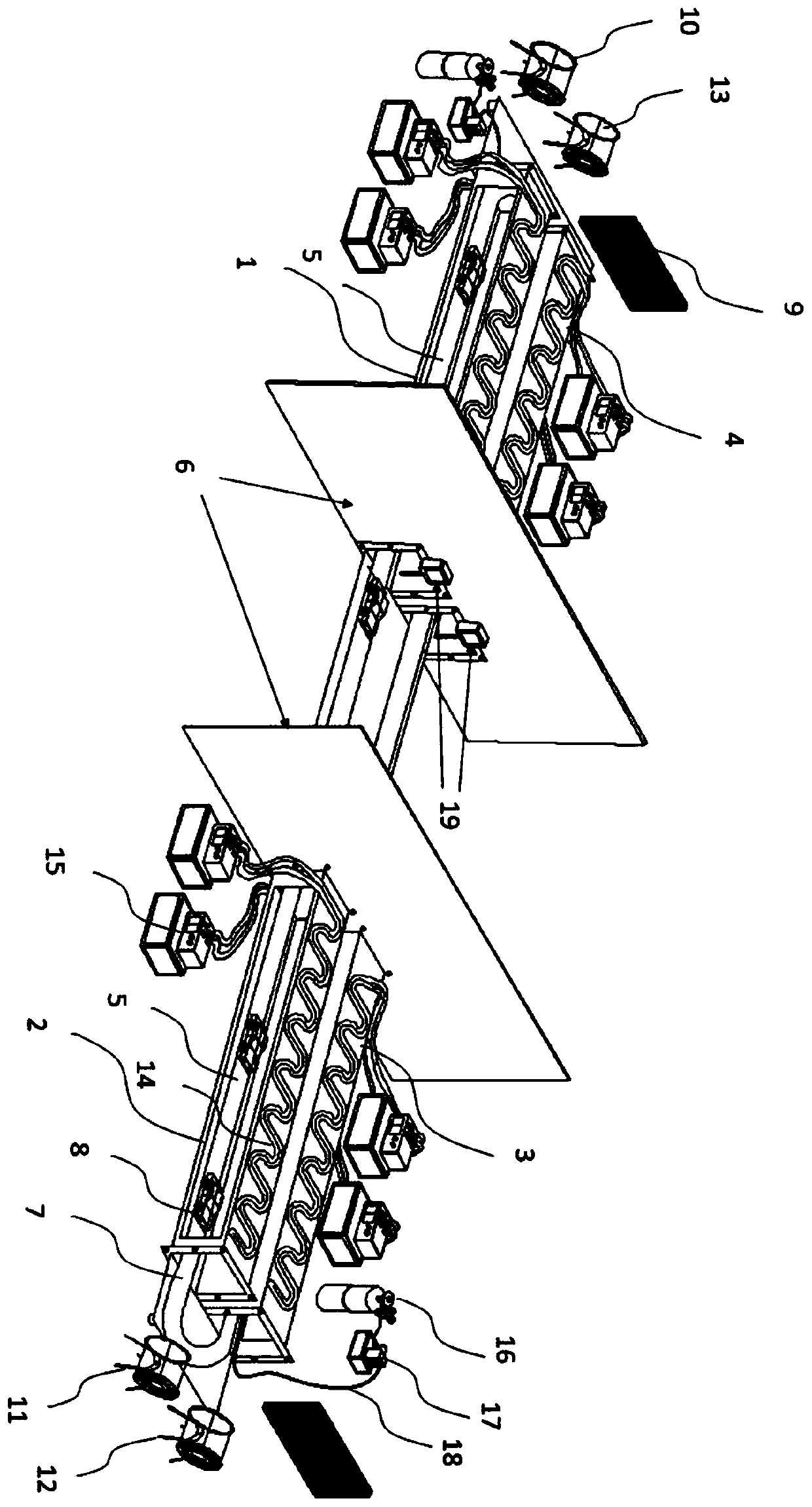 Adjacent continuous tunnel group ventilation experiment device and manufacture method