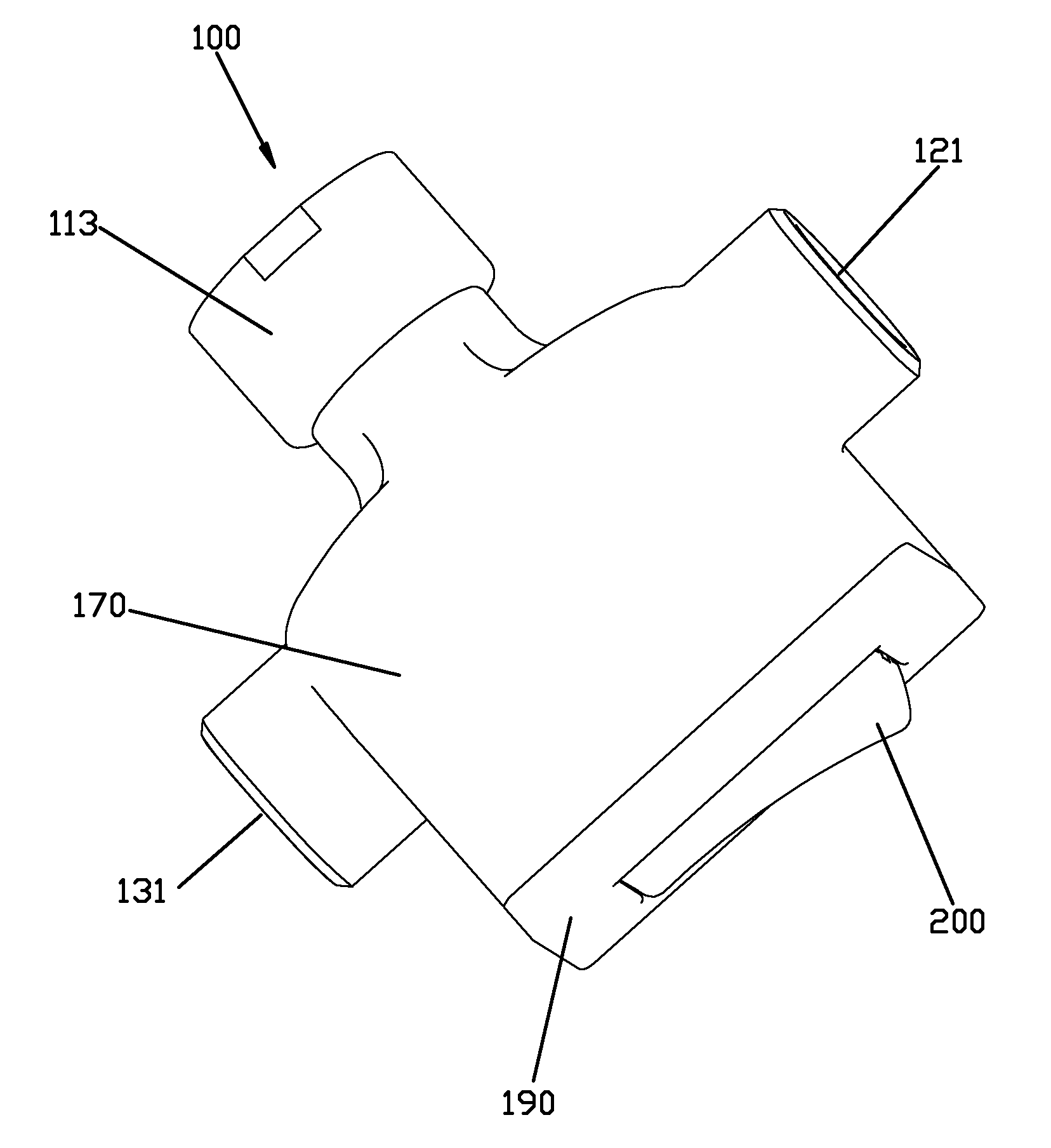 Button switching three-way valve