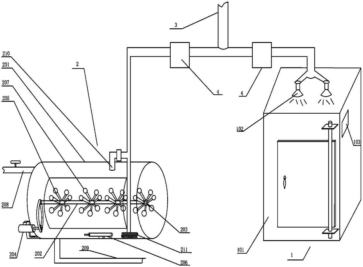 Frying bleaching device and frying bleaching method for jeans