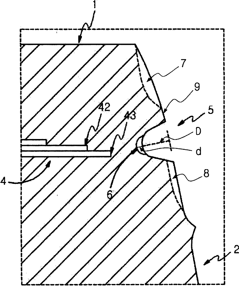 Tyre with heat radiation slot formed on the tyre shoulder for automobile