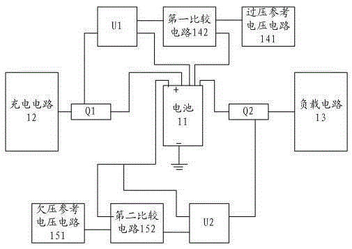 Charge and discharge protective circuit for battery