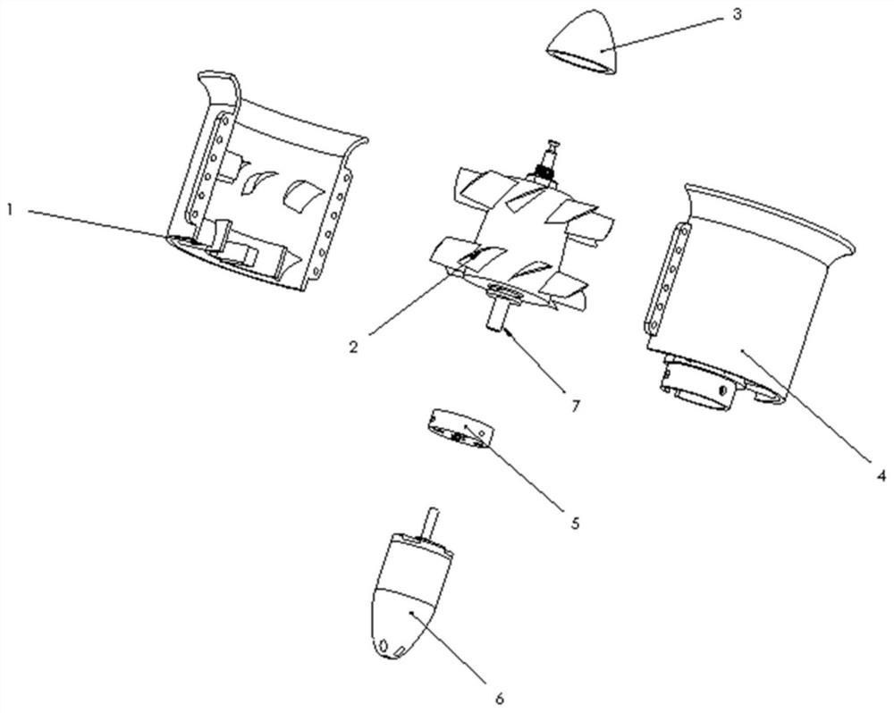 Ducted fan device with double-layer propellers