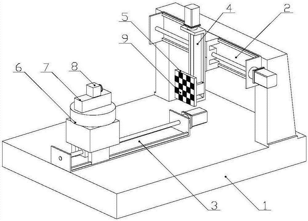 Precision target system for near field target calibration of camera with large field of view and method