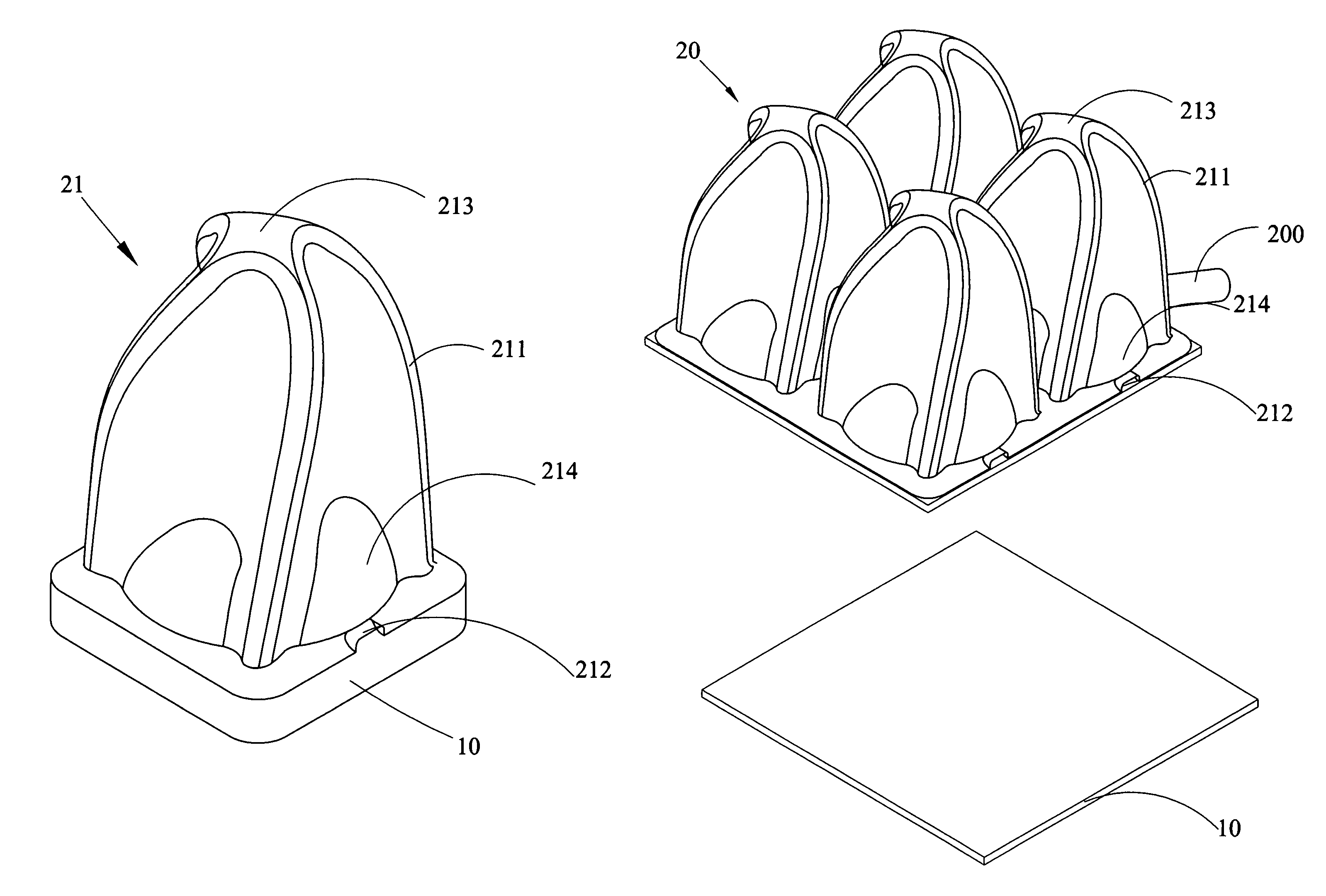 Air inflation cushion with cells having helical edges