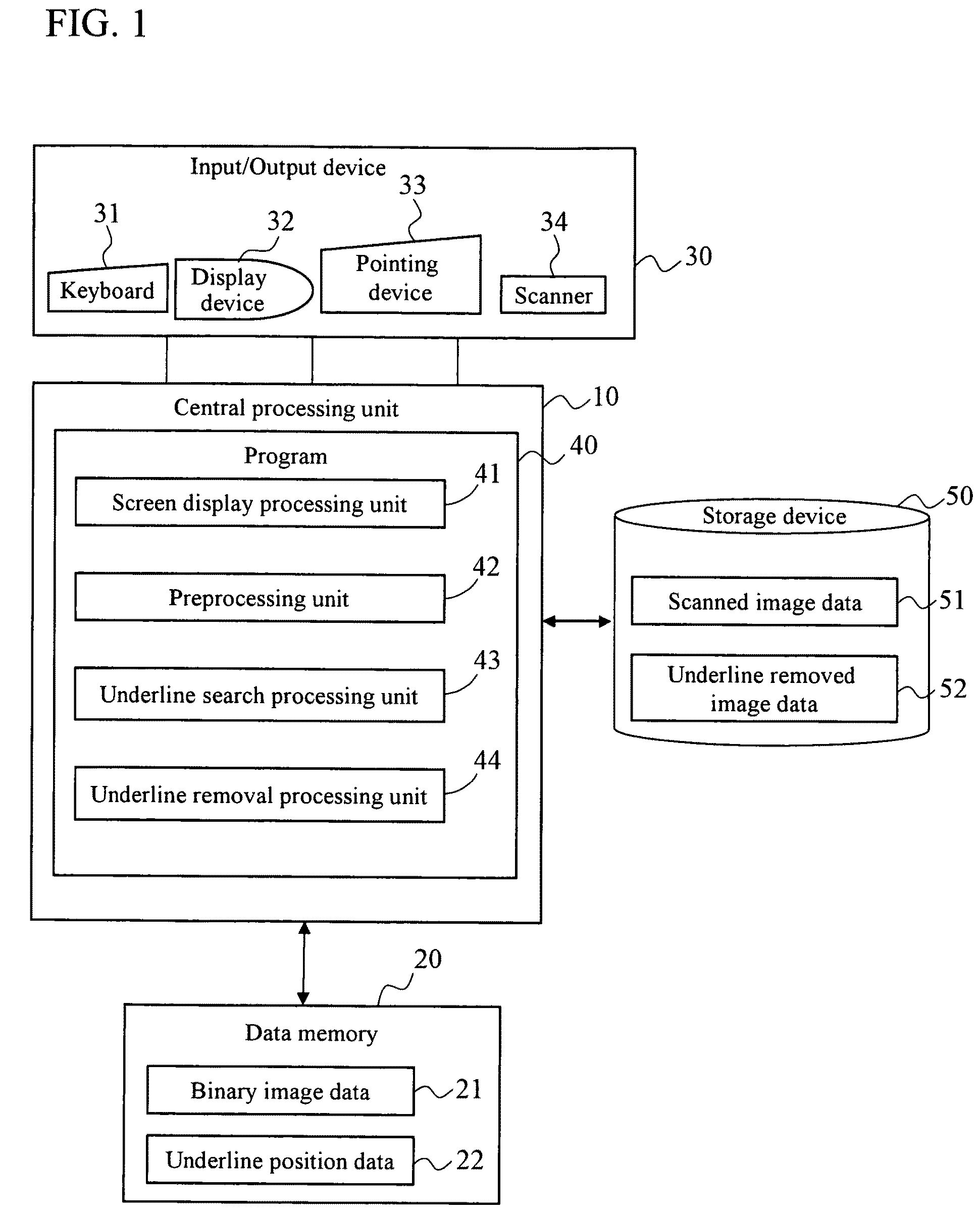 Underline removal apparatus