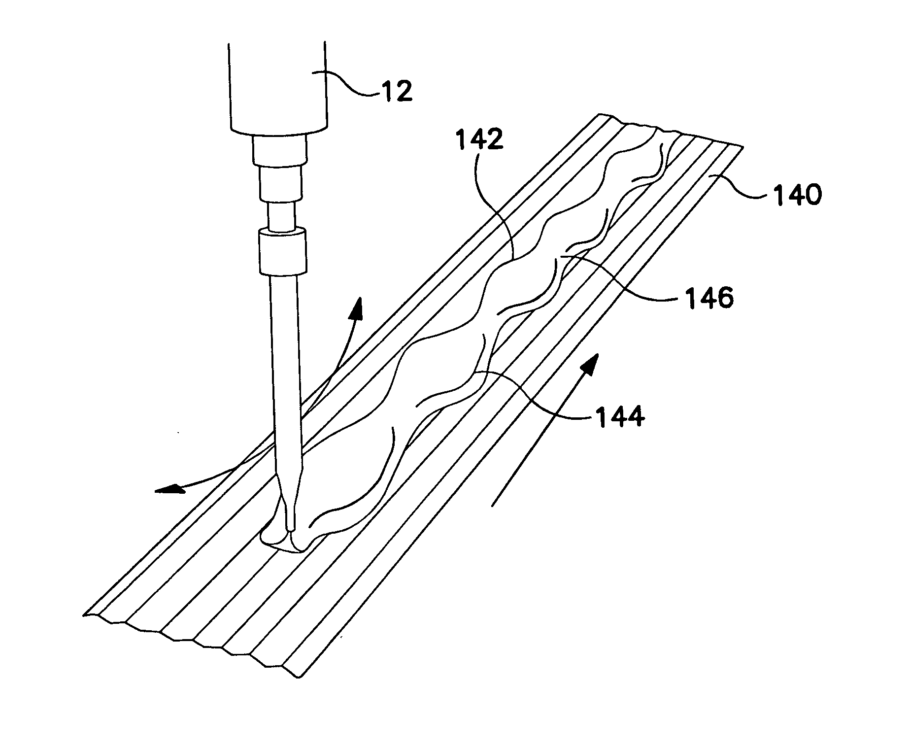 Use of swirl-like adhesive patterns in the formation of absorbent articles