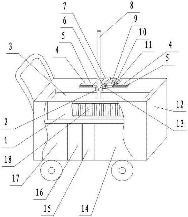 Strip-shaped mopping cloth automatic cleaning trolley