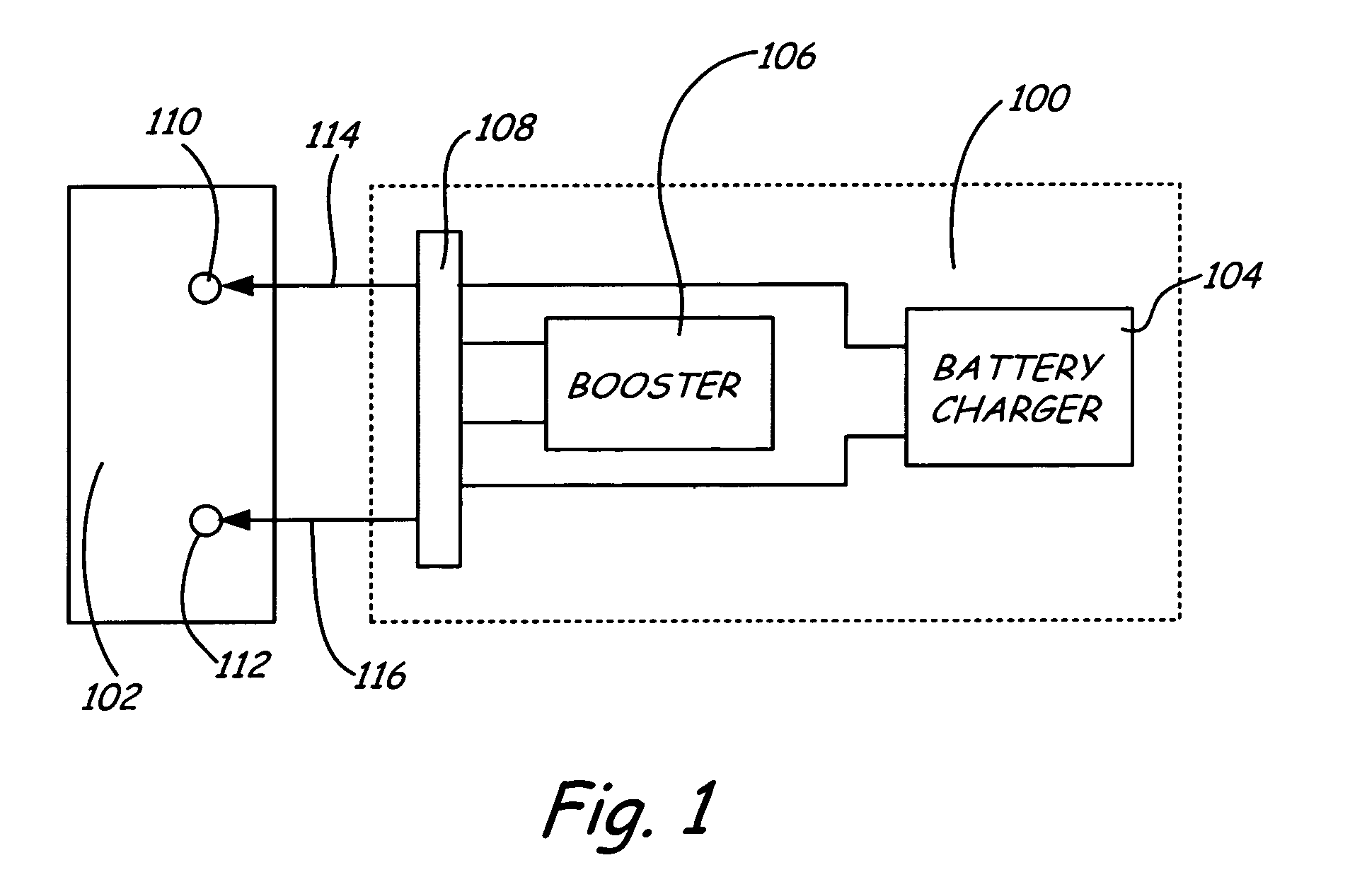 Battery charger with booster pack