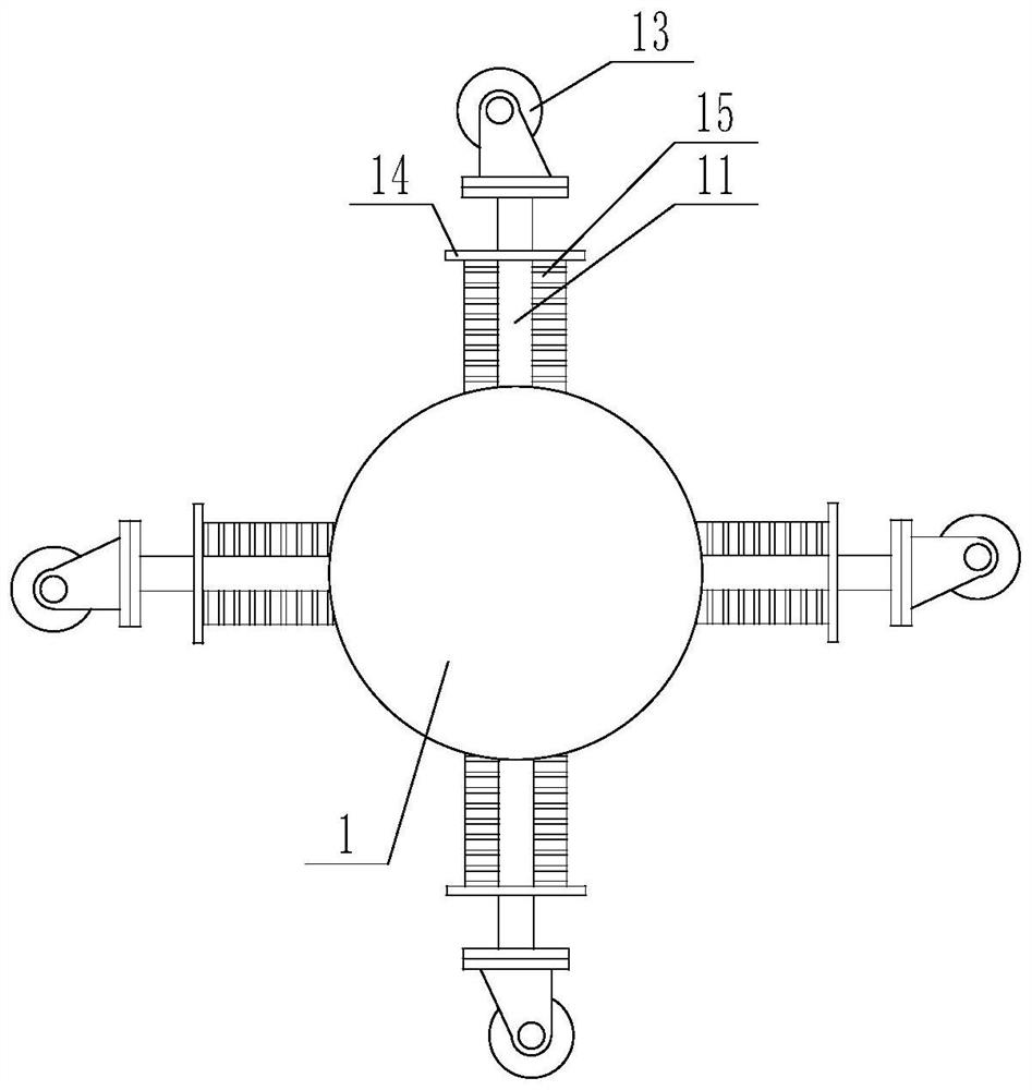 Stretching-in type welding device