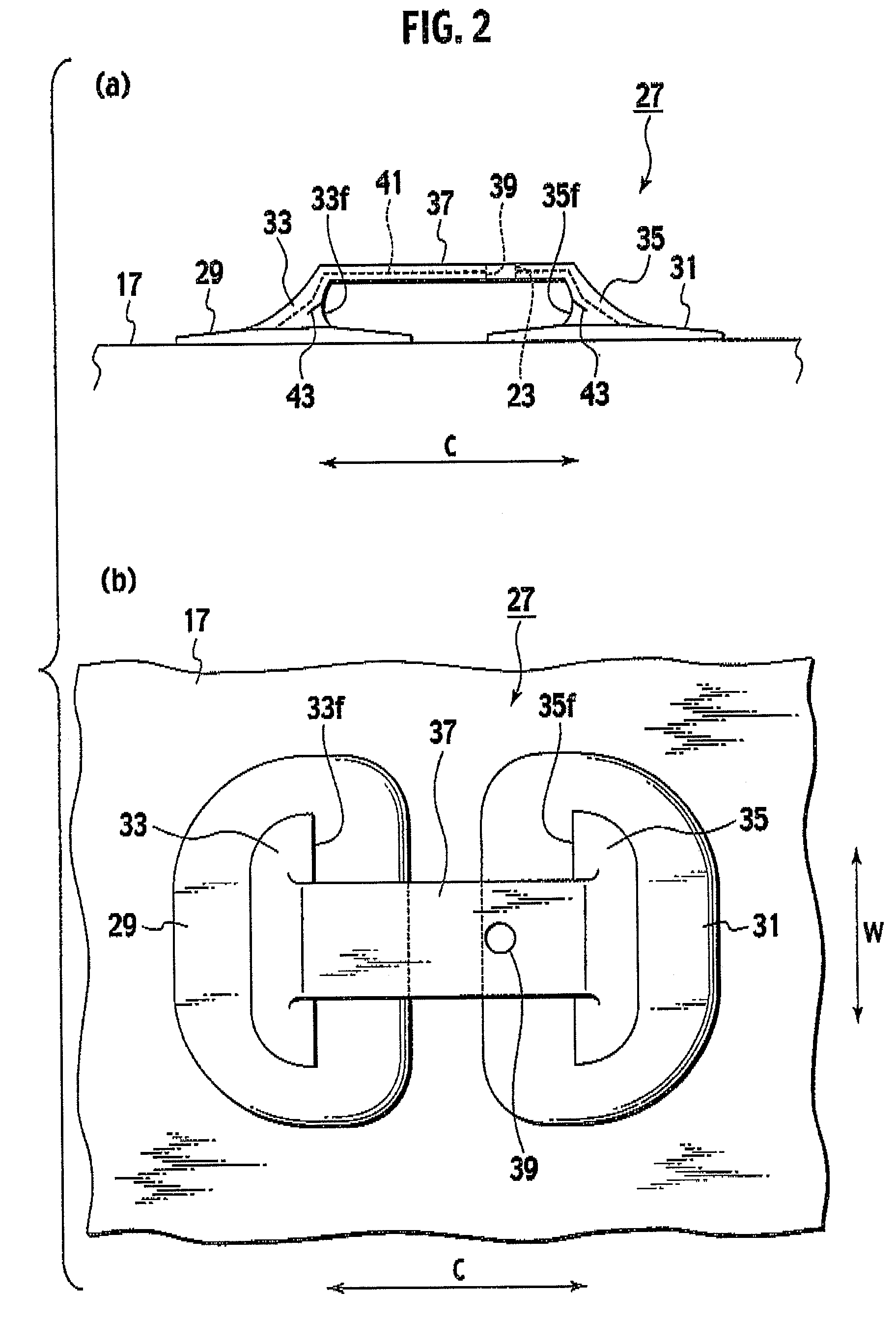 Mounting structure of electronic device, and pneumatic tire onto which electronic device is mounted by such mounting structure