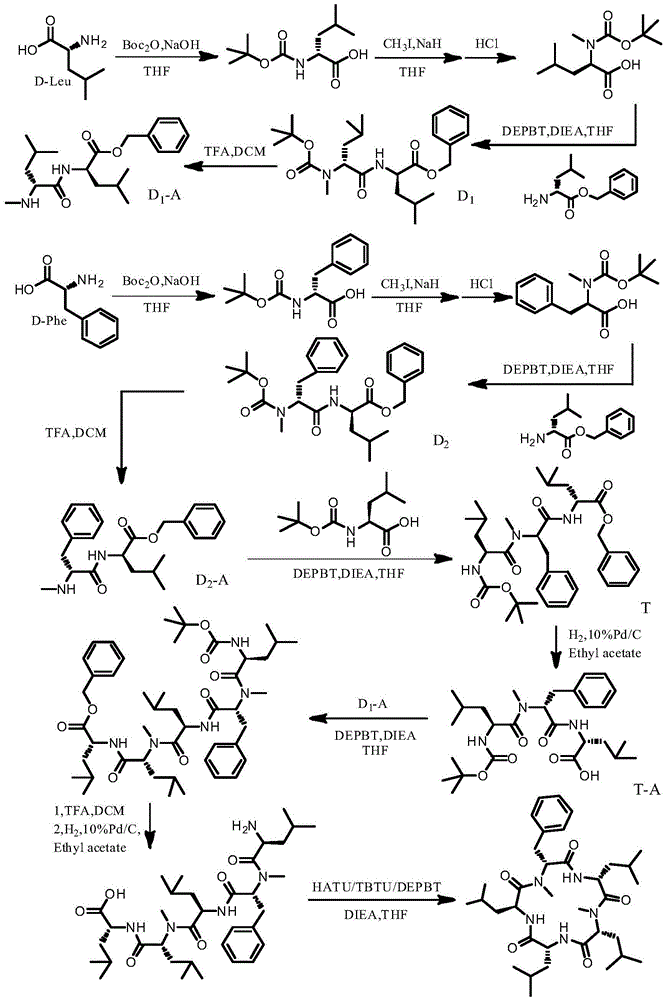 A kind of cyclic pentapeptide and its synthesis method and application