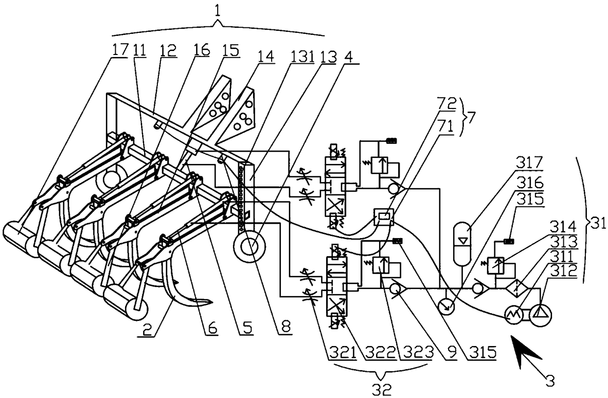 Air-pressure auto-excitation type vibrating subsoiler