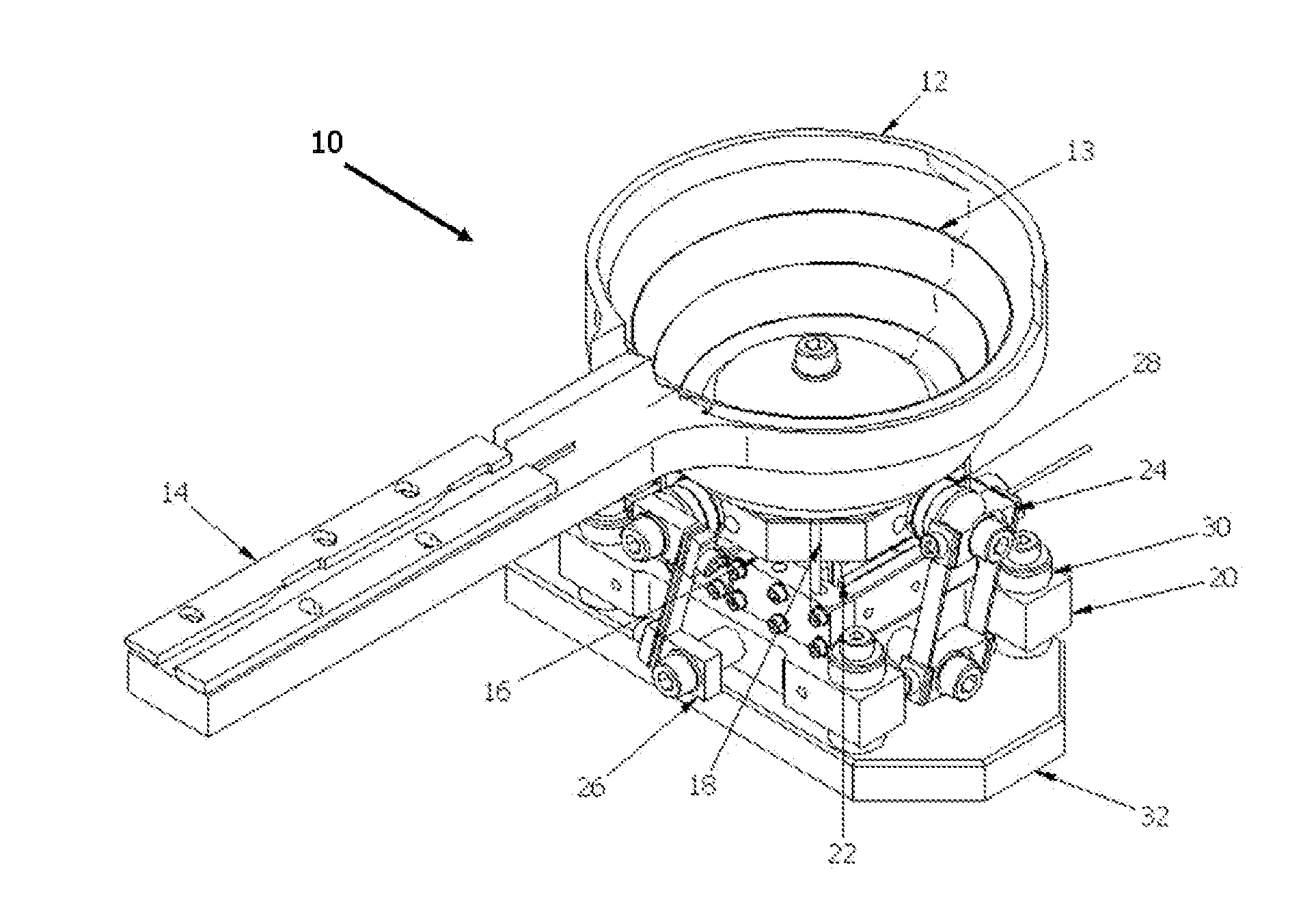 Vibratory feeder for conveying components