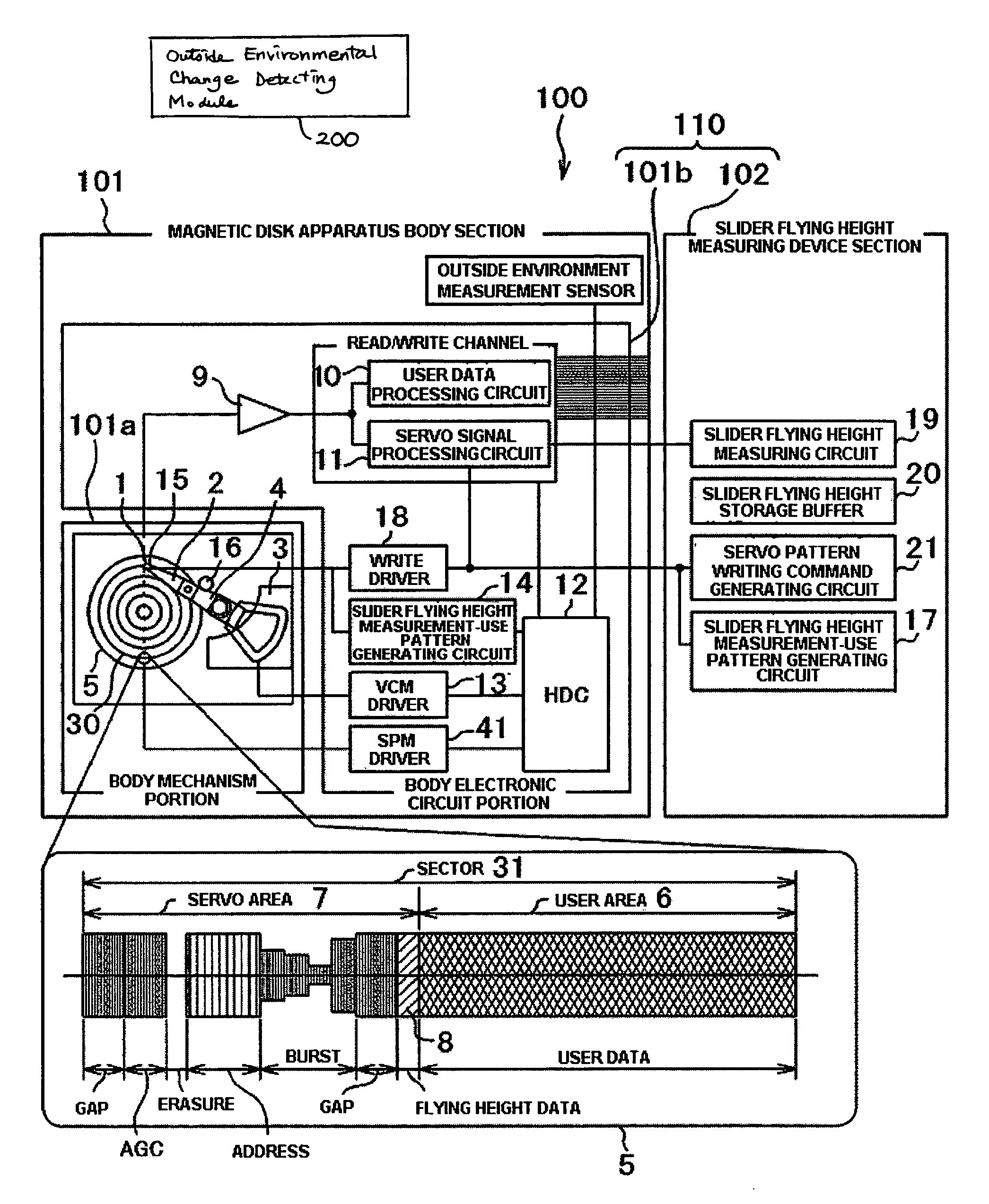 Controlling head flying height in a data storage device